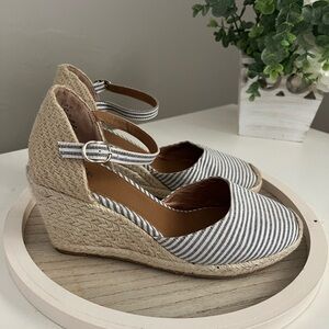 H&M Black and White Espadrilles with Ankle Strap